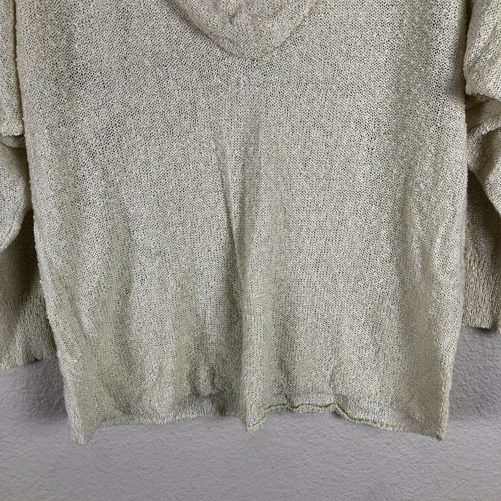 Campus Casuals Shirt Sweater Womens Large Off White Knit Loose Neck Sheer Casual - Picture 4 of 16